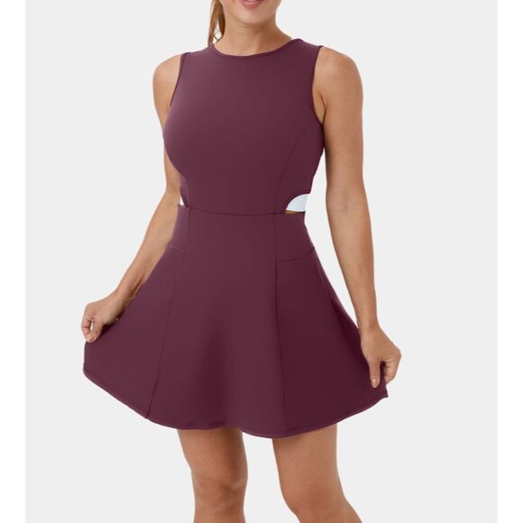 Halara Backless Buckle Tie Back 2-in-1 Pocket Dance Active Dress Sz Small Womens - Picture 11 of 11